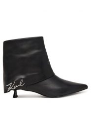 KARL LAGERFELD Botki KL30141 Czarny. Czarne botki damskie Karl Lagerfeld, ze skóry, bez obcasa, na szpilce, bez zapięcia. Za 1,144.00 zł.