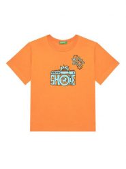 United Colors Of Benetton T-Shirt 3JERG10JQ Pomarańczowy Regular Fit. Brązowe t-shirty chłopięce United Colors Of Benetton, bez wzorów, z bawełny, bez ramiączek. Za 39.99 zł.