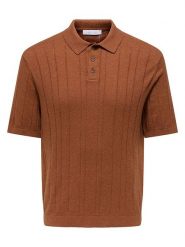 ONLY & SONS Koszulka polo "Onssofus" w kolorze jasnobrązowym rozmiar: XL. Brązowe koszulki polo męskie Only & Sons, xl, bez wzorów, bez ramiączek. Za 87.40 zł.