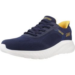 Buty SKECHERS BOB SQUAD CHAOS SOLID STEP Niebieski. Niebieskie buty trekkingowe męskie Skechers, z tkaniny, bez zapięcia, trekkingowe, Skechers Sport. Za 319.99 zł.