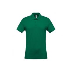 Koszulka polo z piki Kariban. Zielone koszulki polo męskie KARIBAN, s, bez wzorów, z bawełny, bez ramiączek. Za 100.00 zł.
