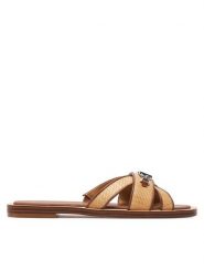 MICHAEL Michael Kors Klapki Tiffanie Flat Slide 40S4TFFS1D Brązowy. Brązowe klapki damskie MICHAEL Michael Kors, bez wzorów, z tworzywa sztucznego, bez obcasa. Za 819.99 zł.
