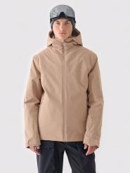 4F Kurtka narciarska w kolorze jasnobrązowym rozmiar: XXL. Brązowe kurtki narciarskie i snowboardowe damskie 4f, m, bez wzorów, z puchu, bez kaptura, narciarskie. Za 209.33 zł.