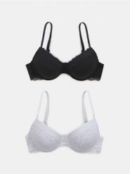 Bawełniane biustonosze push-up 2 pack - wielobarwny. Biustonosze Sinsay, bez wzorów, z bawełny. Za 35.99 zł.