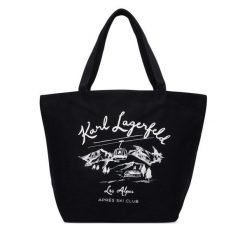 Torebka KARL LAGERFELD. Czarne torebki klasyczne damskie Karl Lagerfeld, bez wzorów, bez dodatków. Za 389.99 zł.