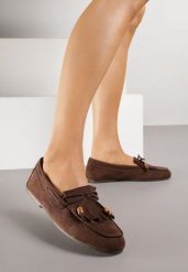 Brązowe Mokasyny Ozdobione Frędzlami Kokardą i Koralikami Woodswift. Brązowe mokasyny damskie Born2be, z jeansu. Za 89.99 zł.