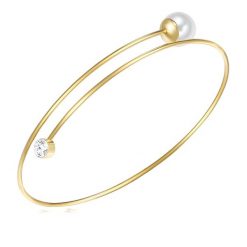 Lulu & Jane Mosiadz Kryształ szklany Sztuczna perła Bransoletki 1 ct Damski. Białe bransoletki damskie Lulu & Jane, pozłacane. Za 159.99 zł.
