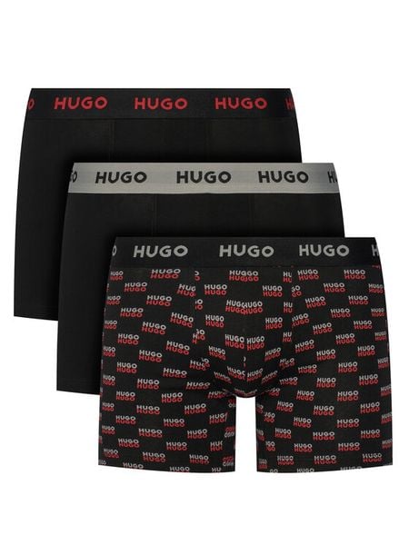 HUGO Komplet bokserek 50532559 Czarny. Czarne bokserki męskie Hugo, bez wzorów, z bawełny. Za 159.99 zł.