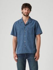 Levi's Koszula w kolorze granatowym rozmiar: L. Niebieskie koszule męskie Levi's, l, bez wzorów, z bawełny, bez kołnierzyka, bez ramiączek. Za 101.45 zł.