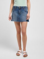 DAMSKA SPÓDNICA LEE MINI SKIRT FACETS OF BLUE 112349008. Niebieskie spódniczki damskie Lee, bez wzorów, mini. Za 139.99 zł.