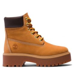 Trapery Timberland. Brązowe trapery damskie Timberland, bez obcasa. Za 849.99 zł.
