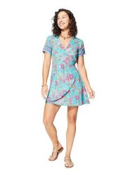 Ipanima Sukienka w kolorze turkusowo-jasnoróżowym rozmiar: 34/36. Czerwone sukienki damskie Ipanima, bez wzorów, bez kołnierzyka, bez ramiączek, mini, rozkloszowane. Za 65.99 zł.