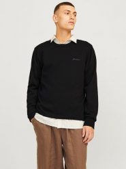Jack & Jones Sweter "Brad" w kolorze czarnym rozmiar: L. Czarne swetry męskie Jack & Jones, l, bez wzorów, z bawełny, bez kołnierzyka. Za 74.63 zł.