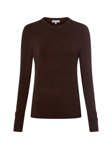 Marie Lund Sweter damski z cienkiej dzianiny Kobiety brązowy jednolity, L. Brązowe swetry klasyczne damskie Marie Lund, l, z dzianiny, bez kołnierzyka. Za 199.95 zł.