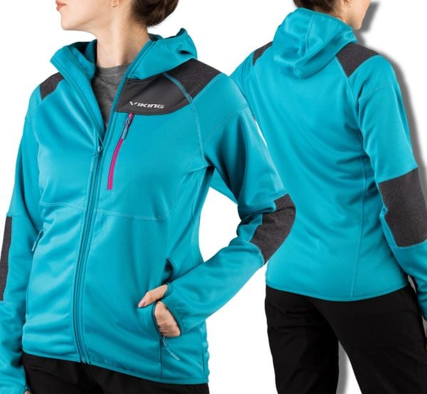 Bluza turystyczna damska Viking Yosemite Lady trekkingowa rozpinana z kapturem. Niebieskie bluzy z kapturem damskie VIKING, l, z materiału. Za 249.00 zł.
