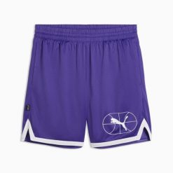 Spodenki męskie Puma JUNIOR VARSITY BASKETBALL 7'' fioletowe r M. Fioletowe szorty męskie Puma, bez wzorów, z materiału, klasyczne. Za 123.55 zł.