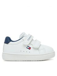 Tommy Hilfiger Sneakersy Low Cut Velcro Sneaker T1X9-34062-1355 M Biały. Białe trampki i tenisówki chłopięce Tommy Hilfiger, bez wzorów, ze skóry, bez zapięcia. Za 229.99 zł.
