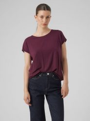 Vero Moda Koszulka w kolorze bordowym rozmiar: XXL. Różowe bluzki damskie Vero Moda, xxl, bez wzorów, z lyocellu, bez kołnierzyka, bez ramiączek. Za 52.79 zł.