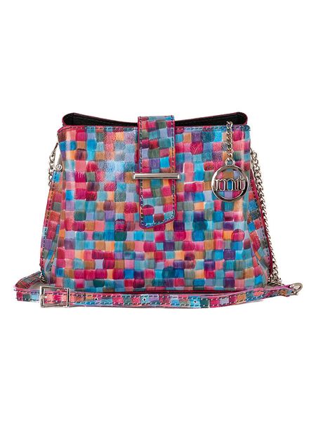 Mia Tomazzi Skórzana torebka "Cipria" ze wzorem - 21 x 17 x 10 cm rozmiar: onesize. Torebki klasyczne damskie Mia Tomazzi, bez wzorów, z materiału, bez dodatków. Za 279.95 zł.
