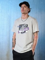4F T-shirt regular з принтом чоловічий - сірий S. T-shirty męskie 4f, s, bez wzorów, bez kołnierzyka. W wyprzedaży za 459.90 zł.