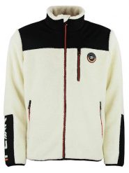 Peak Mountain Kurtka polarowa "Cafron" w kolorze beżowym rozmiar: M. Brązowe kurtki męskie Peak Mountain, m, bez wzorów, z polaru, bez kaptura. Za 192.33 zł.