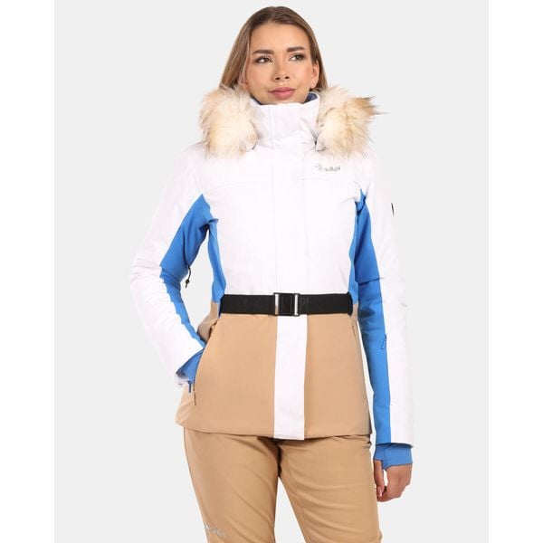Damska kurtka narciarska Kilpi CARRIE-W. Białe kurtki damskie Kilpi, na zimę, bez wzorów, bez kaptura. Za 845.50 zł.