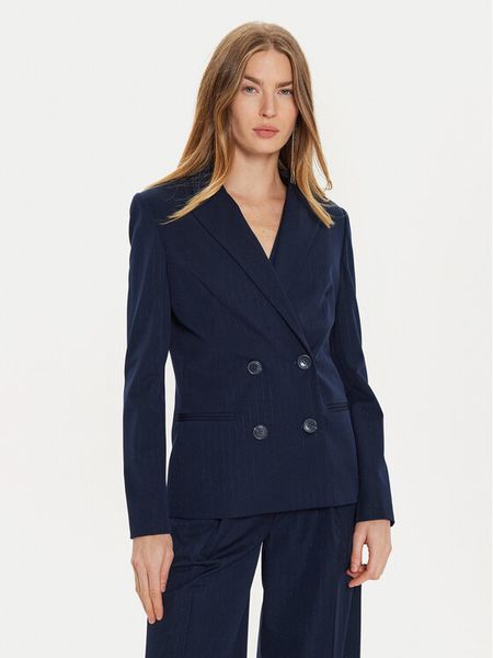 TWINSET Marynarka 242TP2150 Granatowy Regular Fit. Niebieskie marynarki i żakiety damskie Twinset, bez wzorów, z syntetyku. Za 699.99 zł.