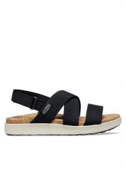 Keen Sandały Elle Criss Cross 1028627 Czarny. Czarne sandały damskie Keen, bez wzorów, z materiału, bez obcasa, na płaskiej podeszwie. Za 349.99 zł.