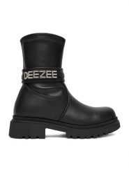 DeeZee Botki CEO-CS5819-62 Czarny. Czarne botki dziewczęce DeeZee, bez wzorów, z materiału, bez ramiączek. Za 149.99 zł.