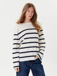 Tommy Hilfiger Bluzka Gold Button WW0WW45760 Écru Relaxed Fit. Bluzki damskie Tommy Hilfiger, xxs, bez wzorów, z bawełny, bez ramiączek. Za 209.99 zł.