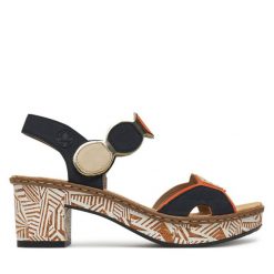 Sandały Rieker. Sandały damskie Rieker, bez wzorów, bez obcasa, na słupku. Za 329.99 zł.