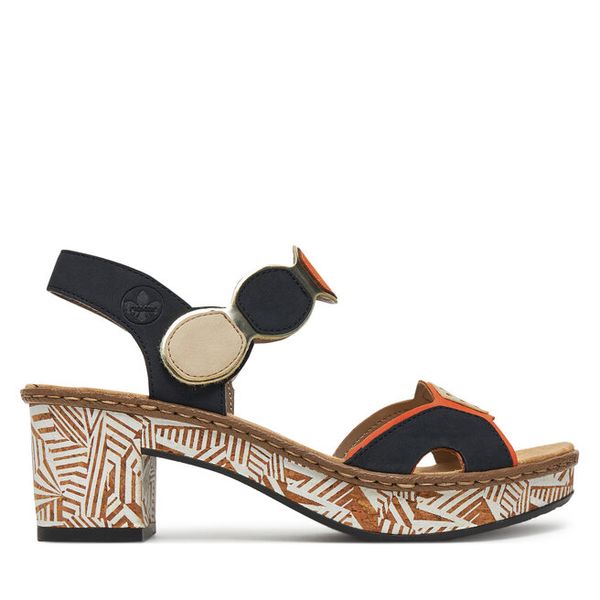 Sandały Rieker. Sandały damskie Rieker, bez wzorów, bez obcasa, na słupku. Za 329.99 zł.