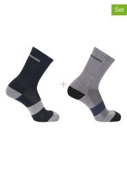 SALOMON Skarpety (2 pary) "Evasion Crew" w kolorze granatowo-szarym rozmiar: 36-38. Niebieskie skarpetki męskie Salomon, bez wzorów. Za 41.20 zł.