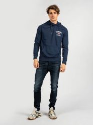 Tommy Jeans Bluza Tjm Graphic | DM0DM07033 | Mężczyzna | Granatowy. Niebieskie bluzy z kapturem męskie Tommy Hilfiger, m, z bawełny. W wyprzedaży za 279.00 zł.