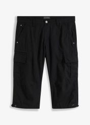 Długie bermudy bojówki o kroju regular fit, z czystej bawełny. Szare szorty męskie bonprix, bez wzorów, z bawełny. Za 149.99 zł.