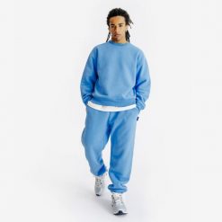 Bluza okrągły dekolt męska Elementals. Niebieskie bluzy bez kaptura męskie Decathlon, m, z bawełny. W wyprzedaży za 119.99 zł.