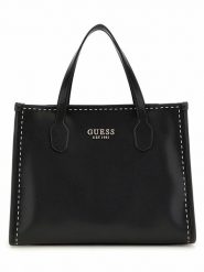Guess Torebka w kolorze czarnym - 25 x 33 x 12 cm rozmiar: onesize. Czarne torebki klasyczne damskie Guess, z aplikacjami, z materiału, bez dodatków. Za 460.12 zł.