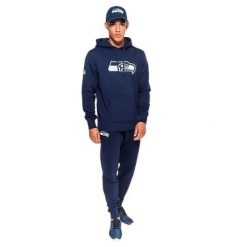 Bluza z kapturem Seahawks NFL. Niebieskie bluzy z kapturem męskie New Era, m, z bawełny. Za 283.00 zł.
