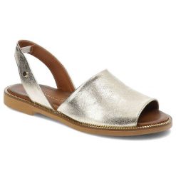 Złote Sandały Armodo Stylowe Buty Damskie. Żółte sandały damskie Armodo, bez wzorów, bez obcasa. Za 299.00 zł.