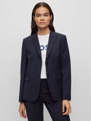 Boss Marynarka Juleah 50490035 Granatowy Regular Fit. Niebieskie marynarki i żakiety damskie Boss, bez wzorów, z wełny. Za 1,289.00 zł.