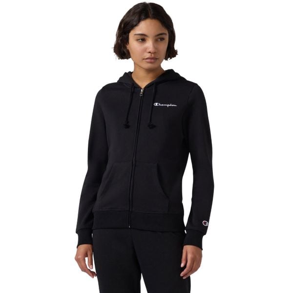 Bluza damska Champion Full Zip Hoodie Sweatshirt. Czarne bluzy z kapturem damskie CHAMPION, uniwersalny, z bawełny. Za 205.99 zł.