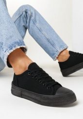 Czarne Sznurowane Trampki Przed Kostkę Alaleta. Czarne trampki i tenisówki damskie Born2be, bez wzorów, z jeansu, przed kostkę. Za 34.99 zł.
