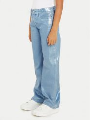 Calvin Klein Jeans Spodnie materiałowe IG0IG02383 Niebieski Wide Leg. Niebieskie spodnie dziewczęce Calvin Klein Jeans, z bawełny. Za 429.99 zł.