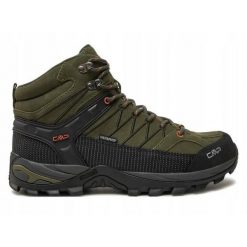 Buty trekkingowe dla mężczyzn CMP Rigel MID. Zielone buty trekkingowe męskie CMP, z zamszu, bez zapięcia, trekkingowe. Za 491.00 zł.