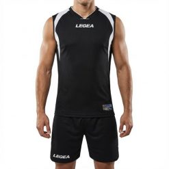Zestaw piłkarski Detroit do treningów i meczów czarno-biały. Białe szorty sportowe męskie Legea, xl, z bawełny, na fitness i siłownię. Za 80.00 zł.