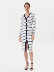 Guess Sukienka dzianinowa W5YK98 Z2YK2 Biały Slim Fit. Białe sukienki damskie Guess, xl, z aplikacjami, z dzianiny, bez kołnierzyka, bez ramiączek. Za 619.99 zł.