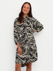 Kaffe Sukienka koszulowa Carmen 10508329 Czarny Loose Fit. Czarne sukienki damskie Kaffe, bez wzorów, z wiskozy, bez kołnierzyka, bez ramiączek, koszulowe. Za 149.99 zł.