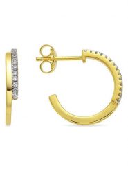 Luxenter Kolczyki-półkreole z cyrkoniami rozmiar: onesize. Żółte kolczyki damskie Luxenter, z cyrkonią, srebrne. Za 213.18 zł.