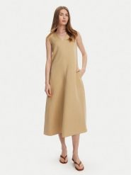 Weekend Max Mara Sukienka codzienna Egoista 2515221072 Beżowy Regular Fit. Brązowe sukienki damskie Weekend Max Mara, na co dzień, bez wzorów, z wiskozy, bez kołnierzyka, bez ramiączek, proste. Za 1,539.00 zł.