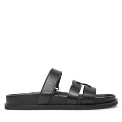 Klapki Tory Burch. Czarne klapki damskie Tory Burch, bez wzorów, bez obcasa. Za 1,619.00 zł.